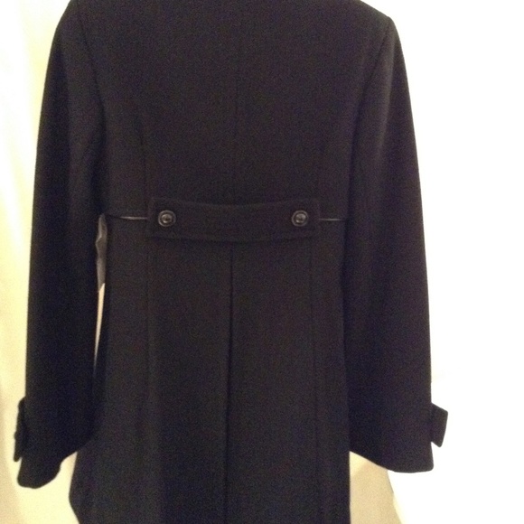 Last Chance for this COAT VIA BLACK WOOL PEA COAT A-LINE DOUBLE BREASTED 6 - Picture 3 of 7
